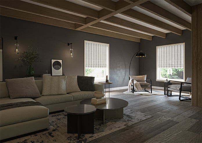 Laurel Stripe, Charcoal - Roman Blind - Image 6